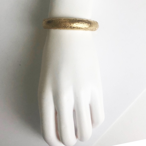Givenchy Bracelet Hinged Bangle Gold Foil Stamp Vintage HTF Luxury - Picture 7 of 8
